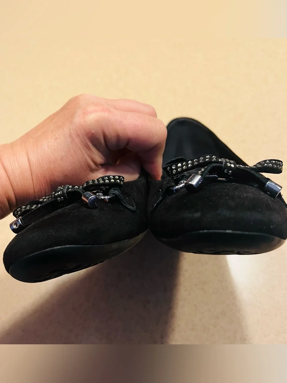 Geox “Respira” Black Suede Bow Ballet Flats size 7.5(38 euro)
